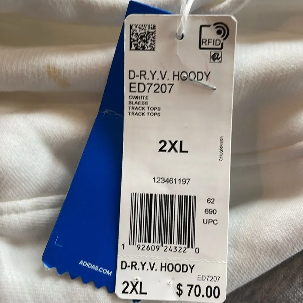 NWT Adidas D.R.Y.V. Hoody Size 2XL